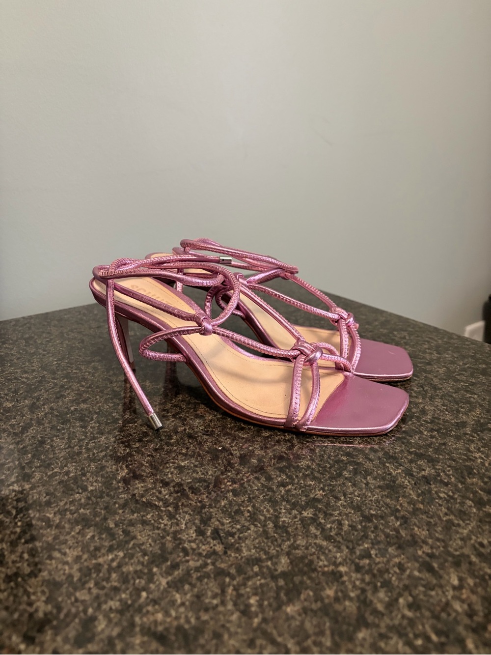 SCHUTZ Mauve Pink Strappy Lace-Up Heels